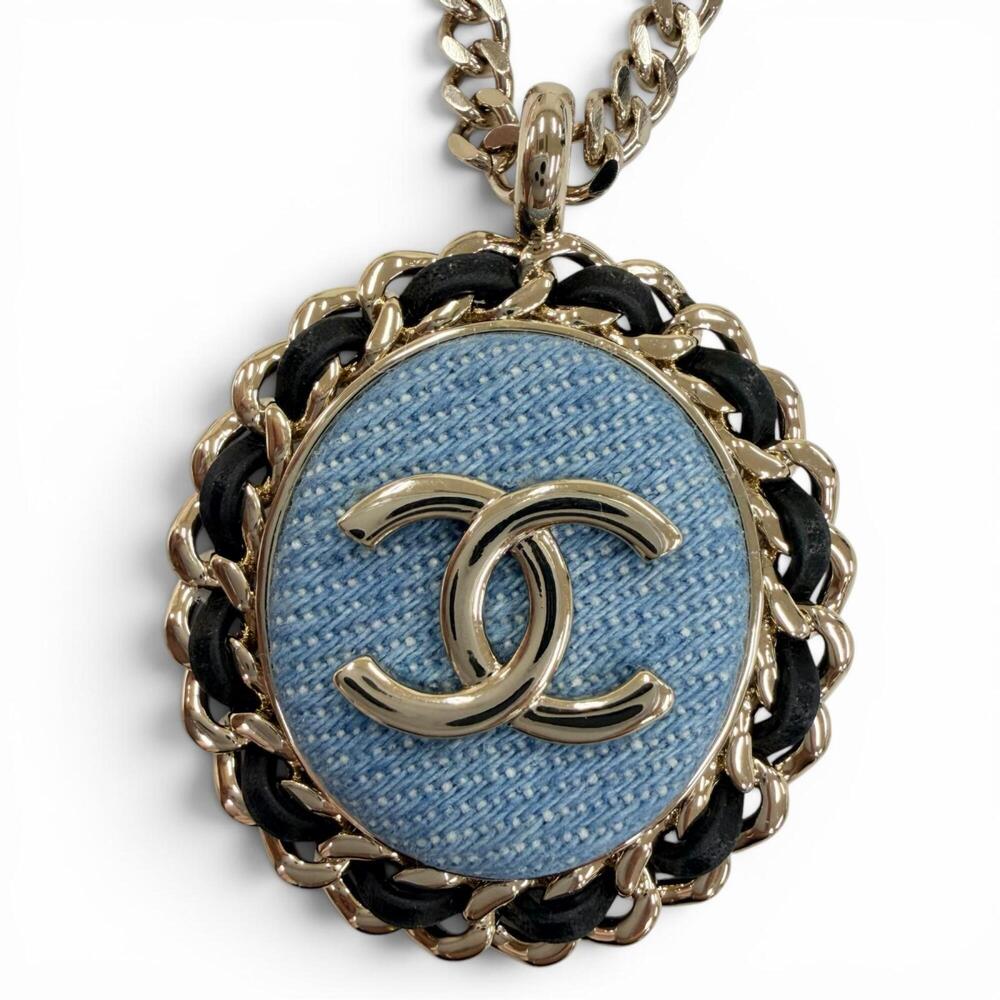 CHANEL Blue Logo Necklace